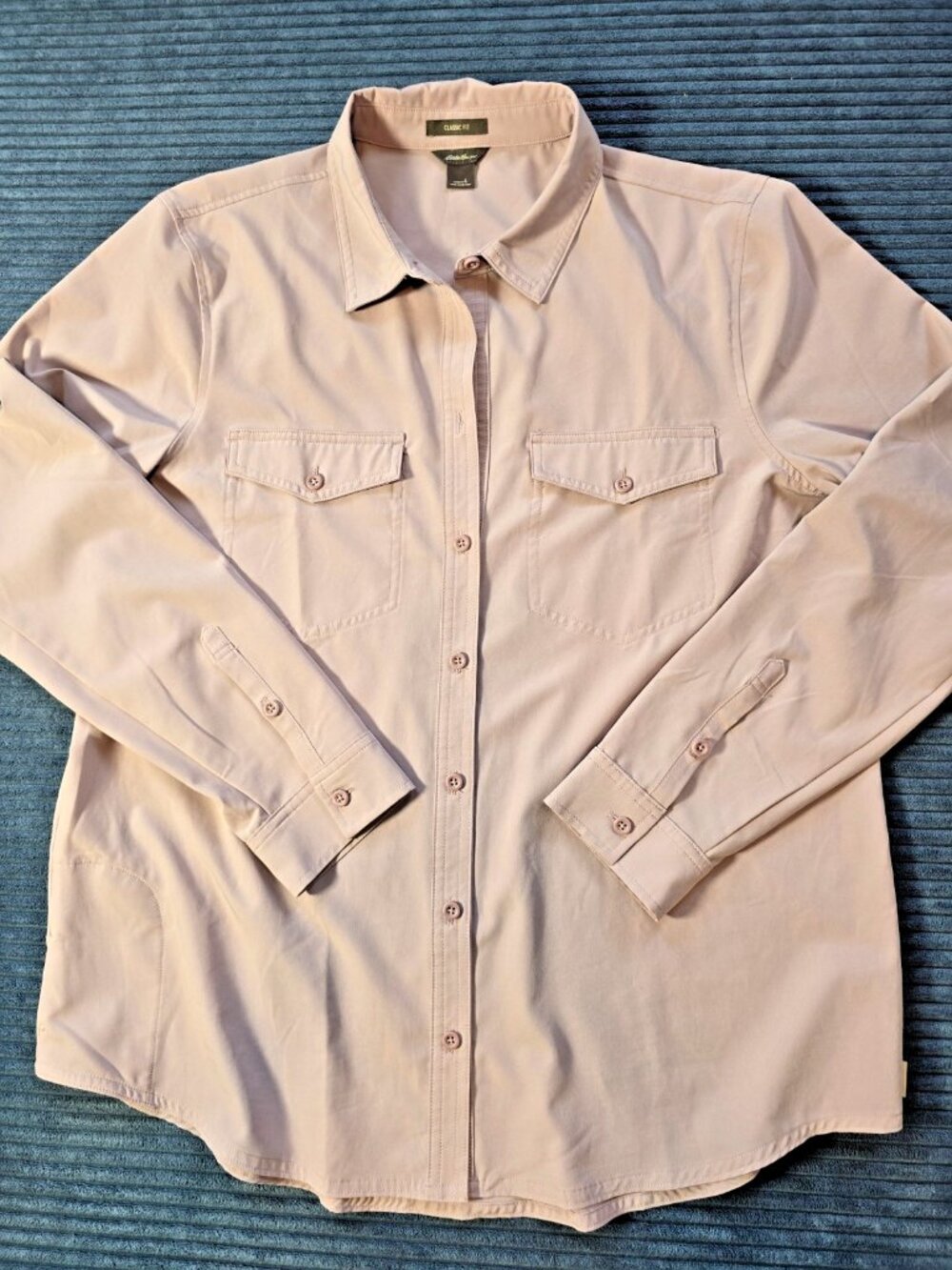 Eddie Bauer Women’s Large Classic Fit Purple Button Down Long Sleeve Shirt